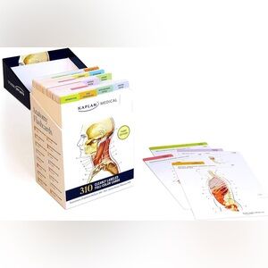 Kaplan Medical Anatomy Flashcards. 310 Clearly Labeled Full- Color Cards. New